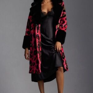 MAEVE COLORBLOCK LEOPARD COAT Anthropologie